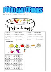 English Worksheet: food&drinks