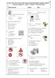 English Worksheet: 2nd term 3rd written exam for 6th classes (SPRING 6)