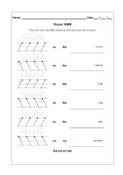 English worksheet: Rain Rhyme