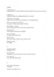 English Worksheet: Idioms