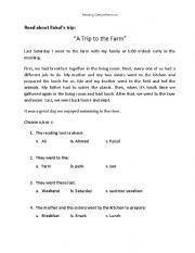 English worksheet: Reading Comprehension