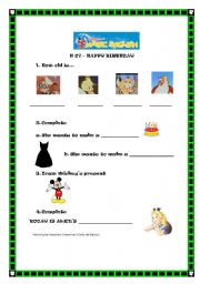 English worksheet: Happy birthday - Magic English series