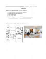 English Worksheet: House Conversation Pairs