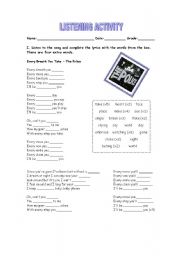 English Worksheet: Every breath you take