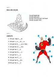 English Worksheet: Parts of the body