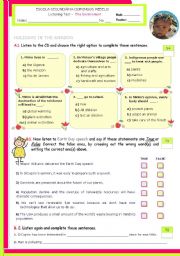 English Worksheet: The  Environment  -  Listening Test