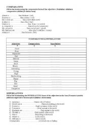 English Worksheet: Comparative and Superlative