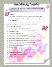 English Worksheet: Auxiliary Verb