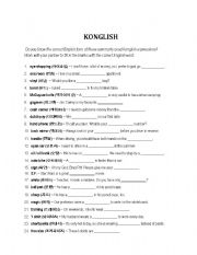 English worksheet: Konglish