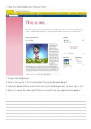 English worksheet: Greetings / Family - This is me, Amy