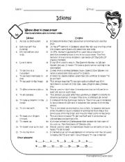 English Worksheet: Origin of Idioms