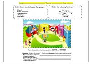 English Worksheet: Giving Directions (For Kids)