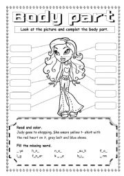 English Worksheet: Body Part