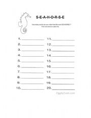 English Worksheet: Word excersise