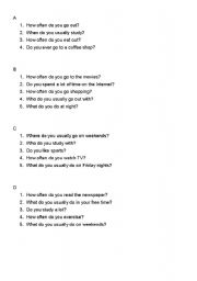 English worksheet: daily routine interview