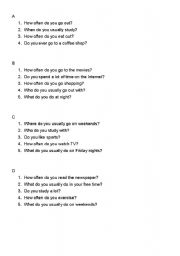English Worksheet: daily routine interview