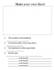 English worksheet: Make your own Band