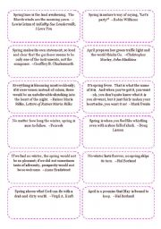 English Worksheet: Spring Quotes