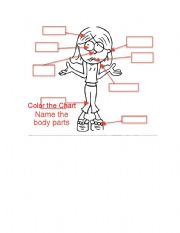 English Worksheet: Body parts Homework Chart