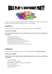 English Worksheet: role play