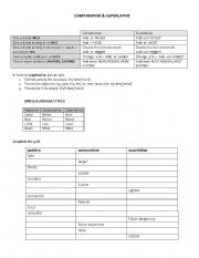 English worksheet: comparison of adjectives