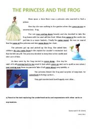 English Worksheet: The princess and the frog