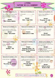 understanding a poem - a set of game cards no 1 -12