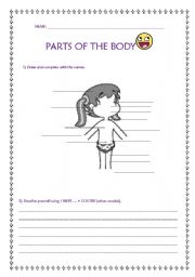English worksheet: Parts o the body
