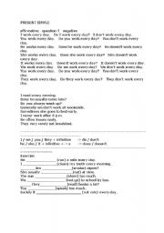 English worksheet: simple present exercises