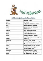 English Worksheet: Match the Adjectives