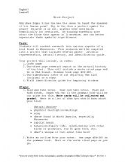 English Worksheet: Bird Project