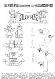 English Worksheet: SHAPES