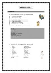 English Worksheet: Test about jobs