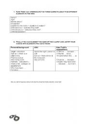 English worksheet: detective story - role play part 3