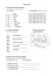 English Worksheet: to be