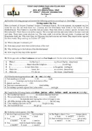 English Worksheet: 2nd ENGLISH EXAMINATION FOR  ANATOLIAN HIGH SCHOOLS GRADE 11 TERM 2