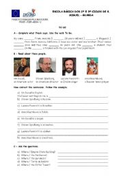 English Worksheet: Verb to be