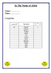 English worksheet: Countable and uncountable