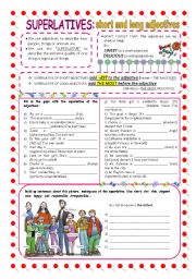 English Worksheet: Superlatives (short and long adjectives)