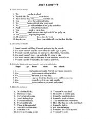 English Worksheet: Must & Mustnt