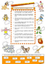 English Worksheet: ANIMALS