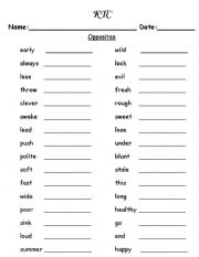 opposites esl worksheet by nhrkhan