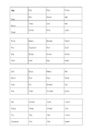 English Worksheet: Verb Bingo