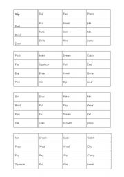 English worksheet: Verb Bingo