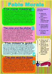 English Worksheet: Fable Morals