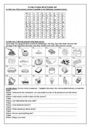 English Worksheet: Group session about eating out