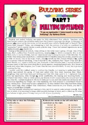 English Worksheet: Bullying series - Part 3 - Bullying upstander