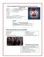 English Worksheet: Warblers GLEE Songs Part 2 