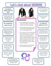 English Worksheet: Lets chat about GENDER 