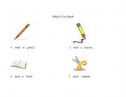 English Worksheet: School Supplies